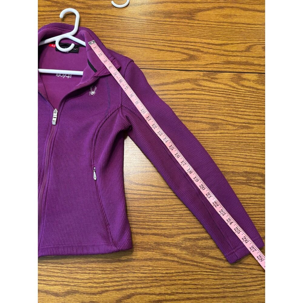 Spyder Womens Size Medium Knit Full Zip Front Jacket Fleece Lined Pockets